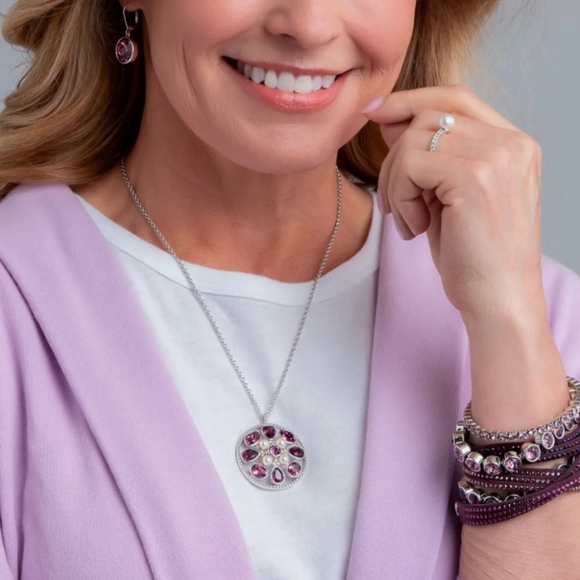 Touchstone Crystal Garden Magic Pendant Necklace, in Blue - Picture 7 of 8